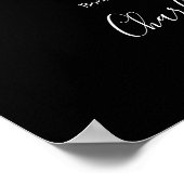 Zwart En Wit Handtekening Script Bar Menu Bord Poster (Hoek)