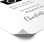Zwart En Wit Handtekening Script Oh Snap Bord Poster (Hoek)