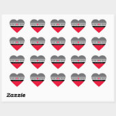 Zwart en wit hart sticker (Vel)