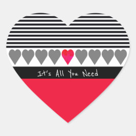 Zwart en wit hart sticker