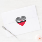 Zwart en wit hart sticker (Envelop)