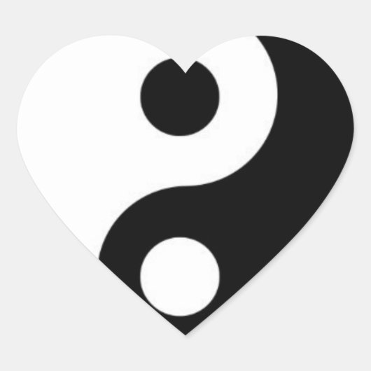 zwart en wit hart sticker (Voorkant)