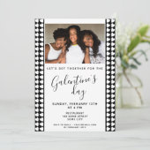 Zwart en Wit Hart Vriend Foto Galentine`s Dag Kaart (Staand voorkant)