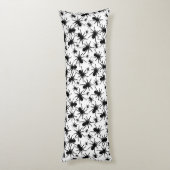 Zwart En Wit Herhalend Motief | Spinpatroon Lichaamskussen (Achterkant (Verticaal))