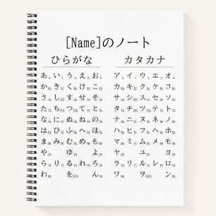 Zwart en Wit Hiragana & Katakana Japans 名前ノート Notitieboek