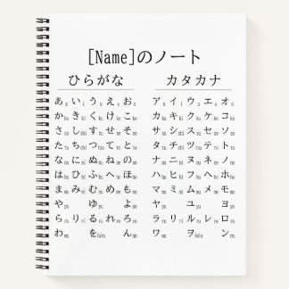 Zwart en Wit Hiragana & Katakana Japans 名前ノート Notitieboek