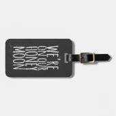 Zwart en wit Honeymoon Bagage Label (Voorkant horizontaal)