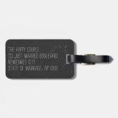 Zwart en wit Honeymoon Bagage Label (Achterkant horizontaal)