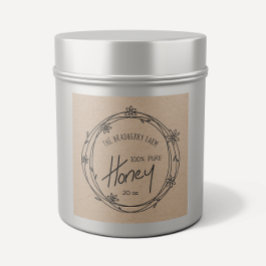 Zwart en wit honingetiket met rode kruis vierkante sticker