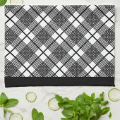 Zwart en wit horizontaal speldenpatroon theedoek (Gevouwen)