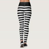 Zwart en wit horizontale streep Gotische zebra Leggings (Achterkant)
