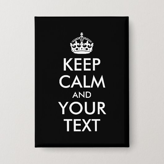 Zwart en wit houden kalme parodie button (Voorkant)