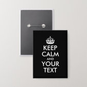 Zwart en wit houden kalme parodie button (Voorkant / Achterkant)