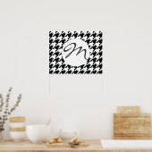 Zwart en wit Houdstooth patroon Poster (Keuken)