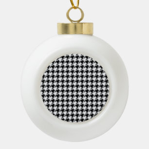 Zwart en wit houndstooth van Shirley Taylor Keramische Bal Ornament