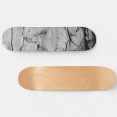 Zwart en Wit Houten Print Skateboard (Horizontaal)