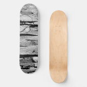 Zwart en Wit Houtprint Persoonlijk Skateboard (Voorkant)