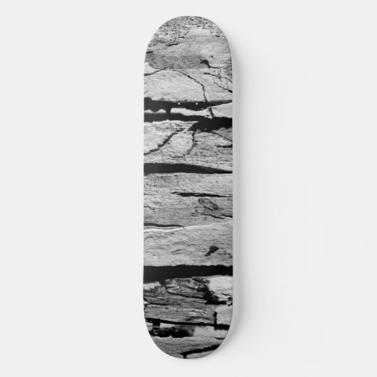 Zwart en Wit Houtprint Persoonlijk Skateboard (Voorkant)