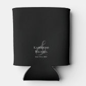 Zwart en Wit-Huwelijk-Bedankt- Blikjeskoeler (Achterkant)