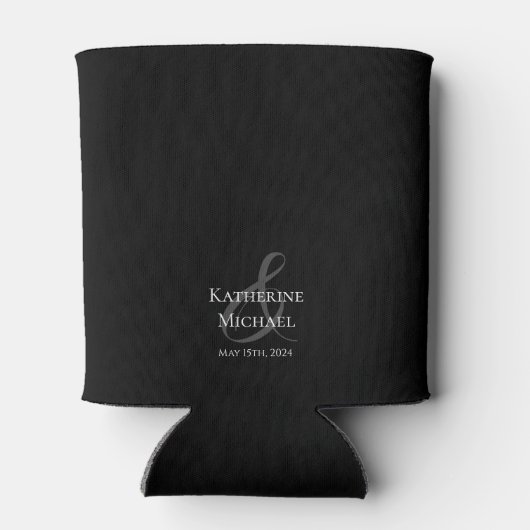 Zwart en Wit-Huwelijk-Bedankt- Blikjeskoeler (Achterkant)