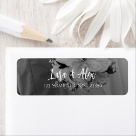 Zwart en Wit Huwelijk Retouradres Label