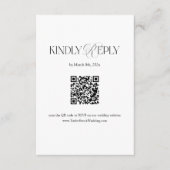 Zwart en Wit Huwelijk RSVP Qr Code Informatiekaartje (Voorkant)