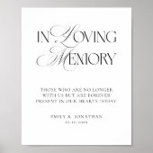 Zwart en Wit Huwelijk Ter liefdevolle Herinnering Poster (Voorkant)