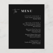 Zwart en Wit Huwelijksdiner Menu Kaarten (Voorkant)