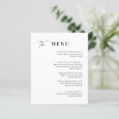 Zwart en Wit Huwelijksdiner Menu Kaarten (Staand voorkant)
