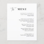 Zwart en Wit Huwelijksdiner Menu Kaarten (Voorkant)