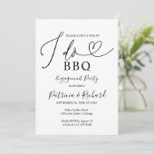Zwart en wit I DO BBQ Verloving Feest Aankondiging (Staand voorkant)