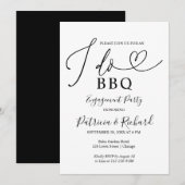 Zwart en wit I DO BBQ Verloving Feest Aankondiging (Voorkant / Achterkant)