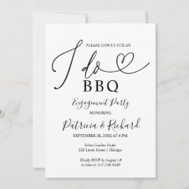 Zwart en wit I DO BBQ Verloving Feest Aankondiging