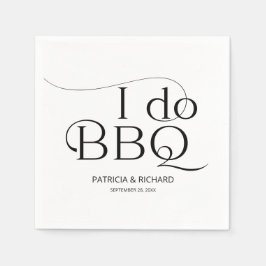 Zwart en wit I do BBQ Verloving Feest Servet