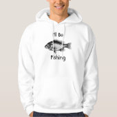 Zwart en wit 'I'll Be Fishing' T-shirt (Voorkant)