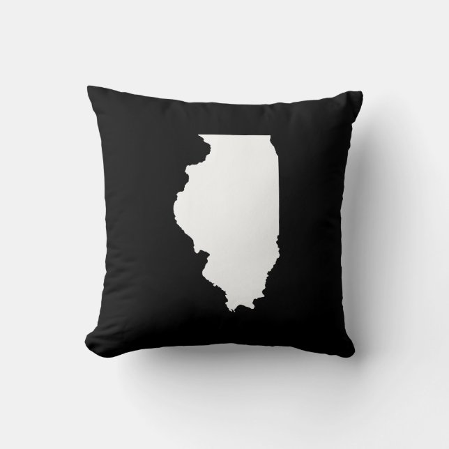 Zwart en wit Illinois Kussen (Voorkant)
