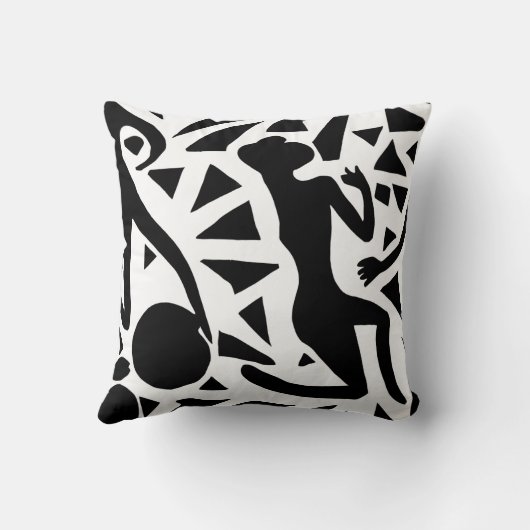 Zwart en wit in pose. kussen (Achterkant)