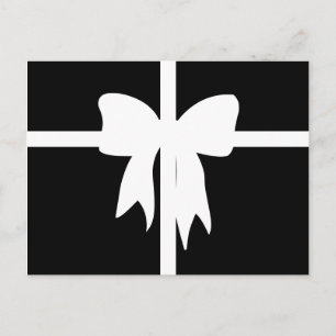 Zwart en wit ingepakt cadeau briefkaart
