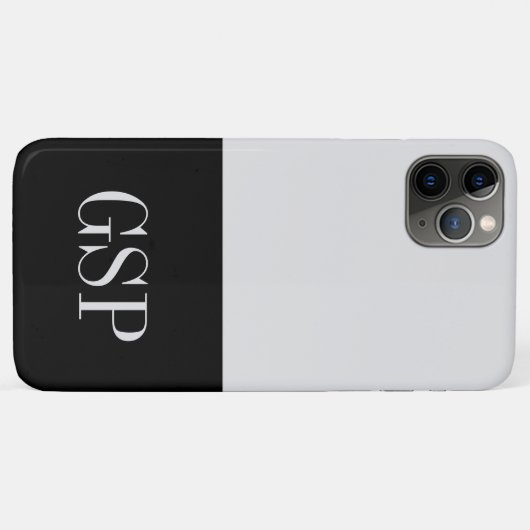 Zwart en wit Initiaal kleurenblok Case-Mate iPhone Case (Achterkant (horizontaal))