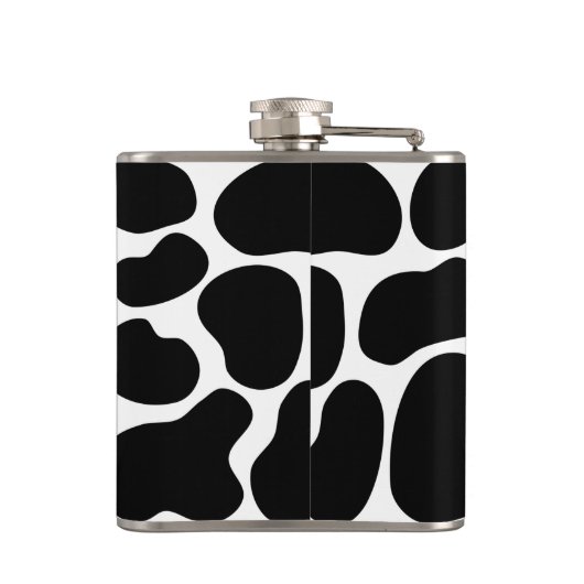 Zwart en wit inktpatroon. heupfles (Achterkant)