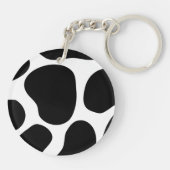 Zwart en wit inktpatroon. sleutelhanger (Achterkant)