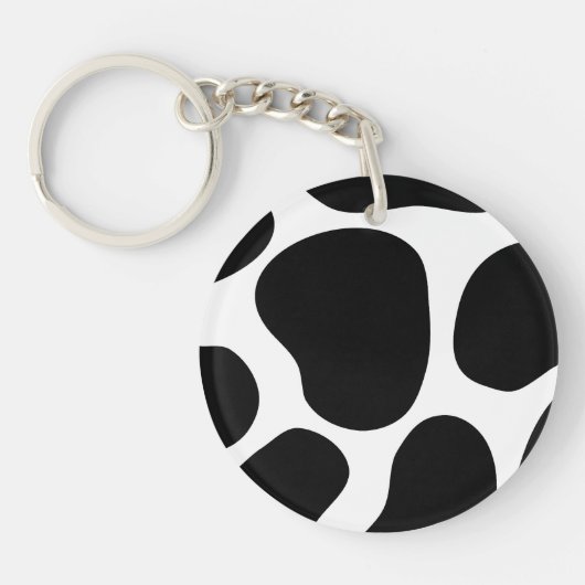 Zwart en wit inktpatroon. sleutelhanger (Voorkant)