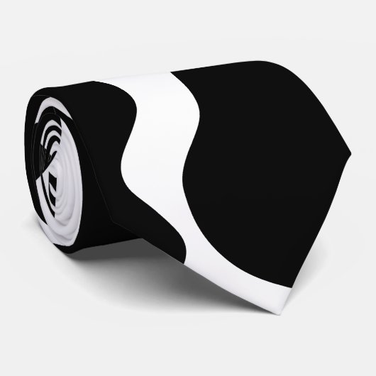 Zwart en wit inktpatroon. stropdas (Opgerold)