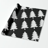 Zwart en Wit Inpakpapier Kerstbomen (Uitgerold)