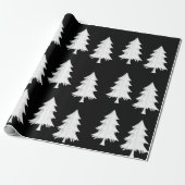 Zwart en Wit Inpakpapier Kerstbomen (Uitgerold)