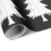 Zwart en Wit Inpakpapier Kerstbomen (Rol Hoek)