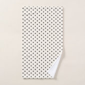 Zwart en wit ivoor polka stippenpatroon retro bad handdoek (Handdoek)