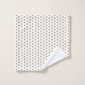 Zwart en wit ivoor polka stippenpatroon retro bad handdoek (Wasdoekje)