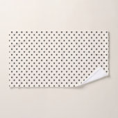 Zwart en wit ivoor polka stippenpatroon retro bad handdoek (Handdoek)
