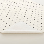 Zwart en wit ivoor polka stippenpatroon retro sherpa deken (3/4)